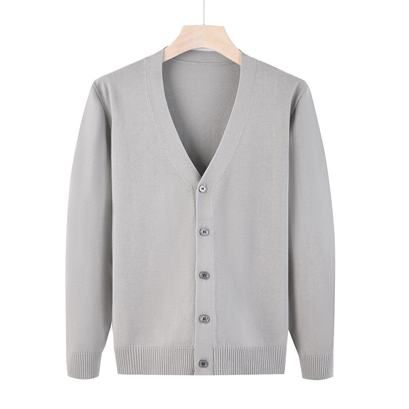 男士开衫2025春季新款韩版宽松帅气针织衫大V领毛衣百搭薄外套