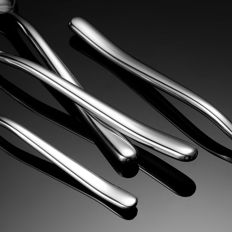 En 304 Stainless Steel Moonlight Knife and Fork Spoon Tableware suit Heavy Western Tableware Dessert Spoon Gift suit