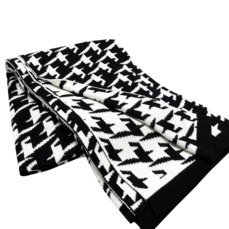 Nordic Style Houndstooth Blanket Board Room Sofa Blanket Soft Blanket Knitted Blanket Wool Leisure Blanket