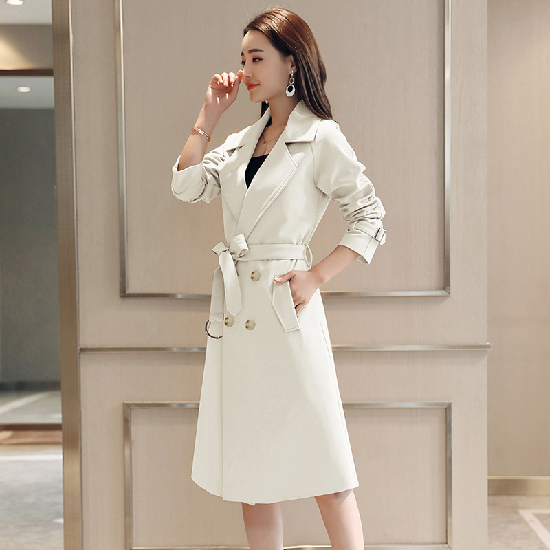 Áo Khoác Trench Coat Nữ Dáng Dài Thu Đông 2023 Thiết Kế Hàn Quốc Kèm Đai Eo Màu Be, Xanh Dương, Đen, Tím...