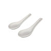 Ceramic soup spoon printed logo high white reinforced porcelain spoon restaurant tableware disinfection tableware soup spoon wholesale
