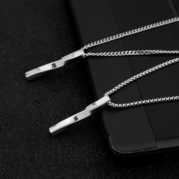 Factory titanium steel necklace stainless steel square stick long necklace neutral wind multilayer necklace stacked necklace wholesale