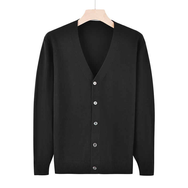 男士开衫2025春季新款韩版宽松帅气针织衫大V领毛衣百搭薄外套