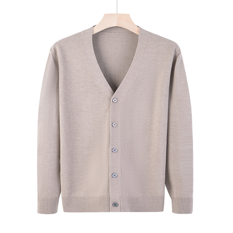 男士开衫2025春季新款韩版宽松帅气针织衫大V领毛衣百搭薄外套