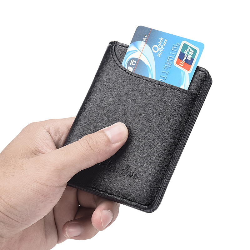 Slardar Ultra-Thin Men's Wallet Men's Vertical Small Wallet Driver's License Youth Mini Student Coin Purse Card Holder