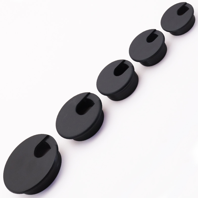 38孔电脑桌面U型过线盒孔盖45孔圆形圈防尘穿线盒家具电脑桌配件