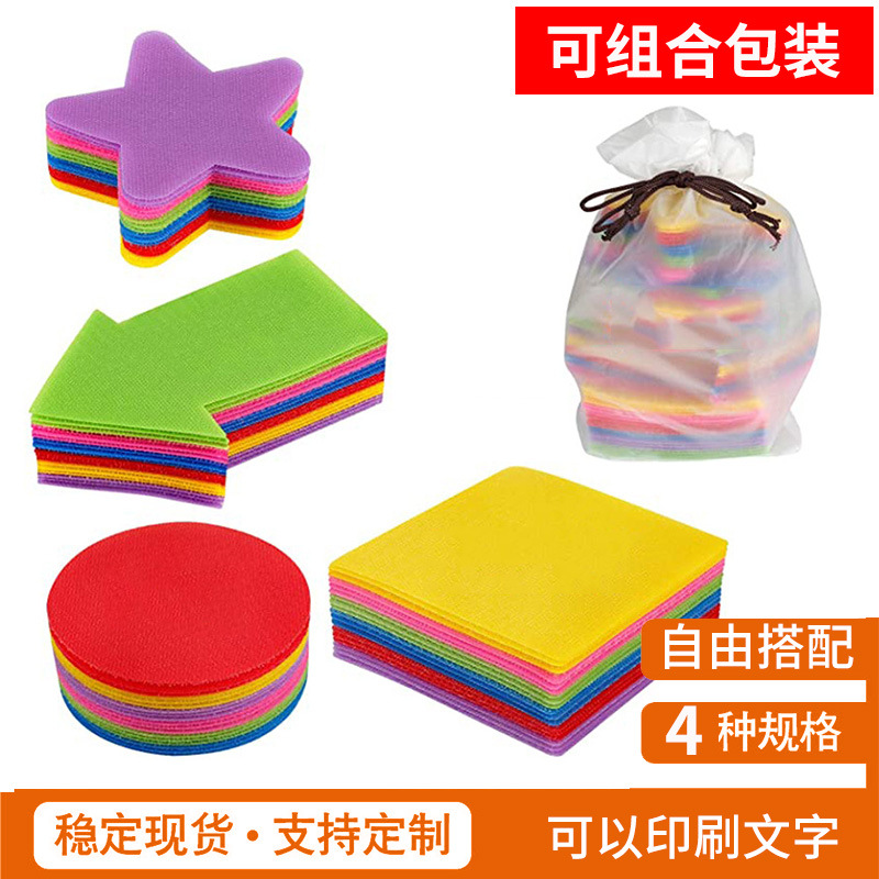Educational educational colorful carpet 10cm round letter Velcro children's game training seat Mark Buckle