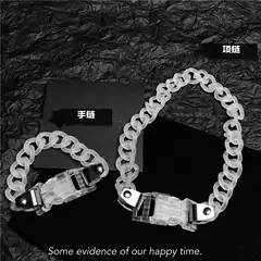 2024 New Transparent Functional Buckle Acrylic Necklace Bracelet Trendy Ins Street Hip-Hop Couple Choker Collar