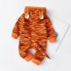 Full Moon Clothing Ins Popular Tiger-Shaped Hooded with Tail Long-Sleeved Rompers Directly Supplied with Round Neck for Infants and Young Children