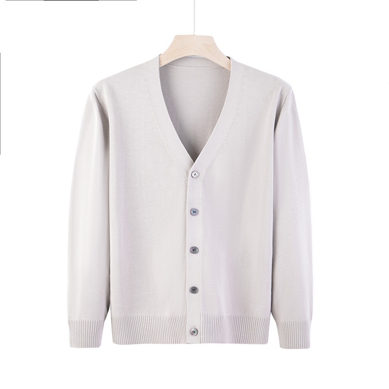 男士开衫2025春季新款韩版宽松帅气针织衫大V领毛衣百搭薄外套