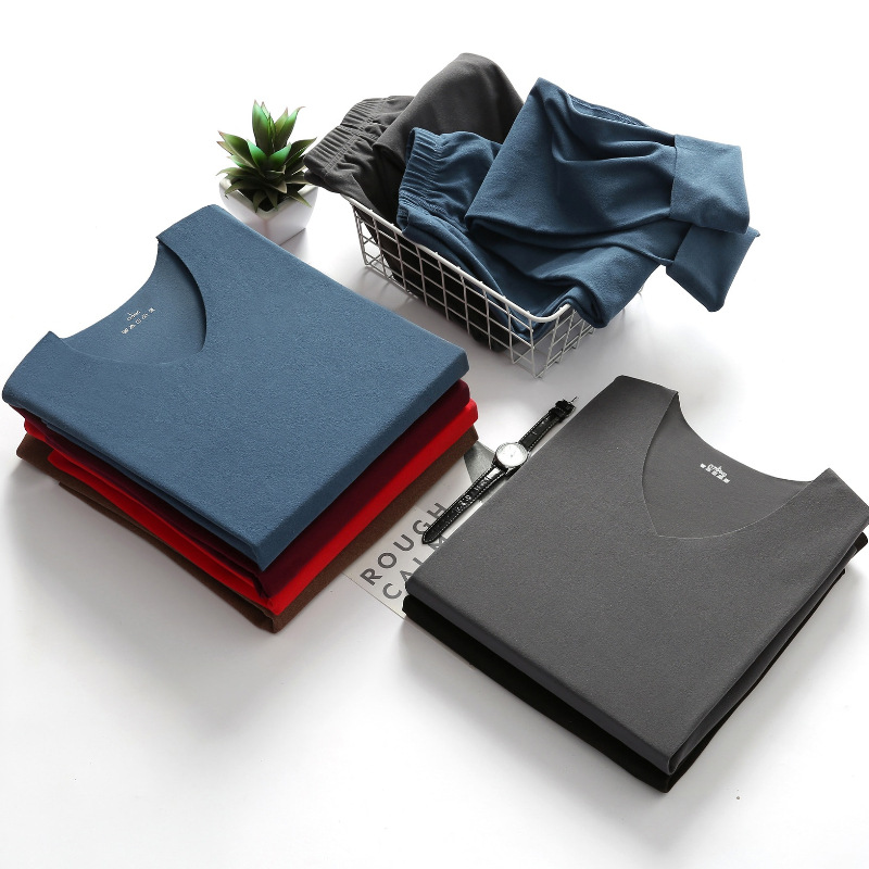 De Rong Seamless Thermal Underwear Set Men's Quick Warm Bottoming Shirt Double-Sided Velvet Autumn Clothes Autumn Pants Thickened Wholesale