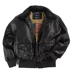 Vintage oversized US Air Force Fur One Men's and Women's Pilots Couple Leather Motorcycle Fur Collar Jacket