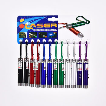 Mini multi-function strong light lighting laser three-in-one flashlight led with hook anti-counterfeiting detection UV lamp