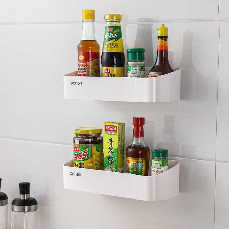 Creative Hole-free Wall Hanging Kitchen Finishing Rack Bathroom Storage Shelf Toilet Plastic Storage Rack