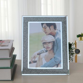 Casual Glitter Powder Export Crystal Glass Photo Frame Wedding Photo Studio Photo Frame 67inch 8inch Photo Table Manufacturer