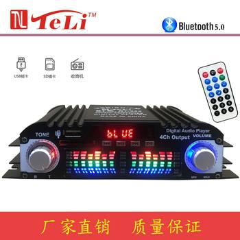 TELI BlUetooth Small Amplifier BT-998 Card Reading USB with FM Radio U Disk Reading Card 12V4 Channel Car Amplifier