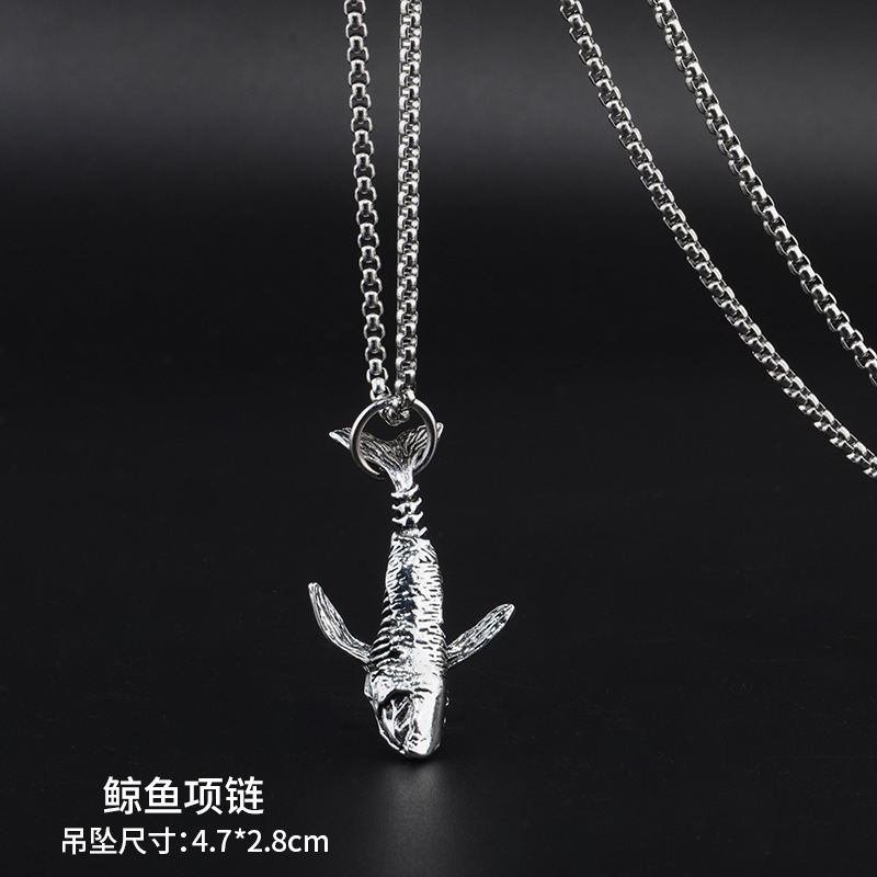 クジラネックレス（0角ビーズチェーン長さ70cm）