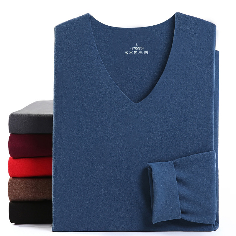 De Rong Seamless Thermal Underwear Set Men's Quick Warm Bottoming Shirt Double-Sided Velvet Autumn Clothes Autumn Pants Thickened Wholesale