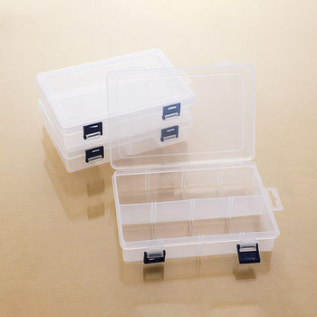 Large thickened double buckle 2-grid card box transparent non-insert covered hardware tools small gift plastic storage box