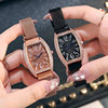 New Style Diamond-Encrusted Barrel-Shaped Women's Watch Rose Gold Magnetic Mesh Strap Large Digital Dial Light Luxury Fashion Watch for Women