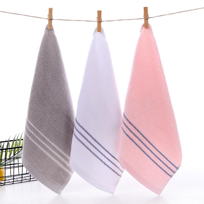 Factory wholesale solid color adult large square cotton handkerchief origin supply soft absorbent small towel