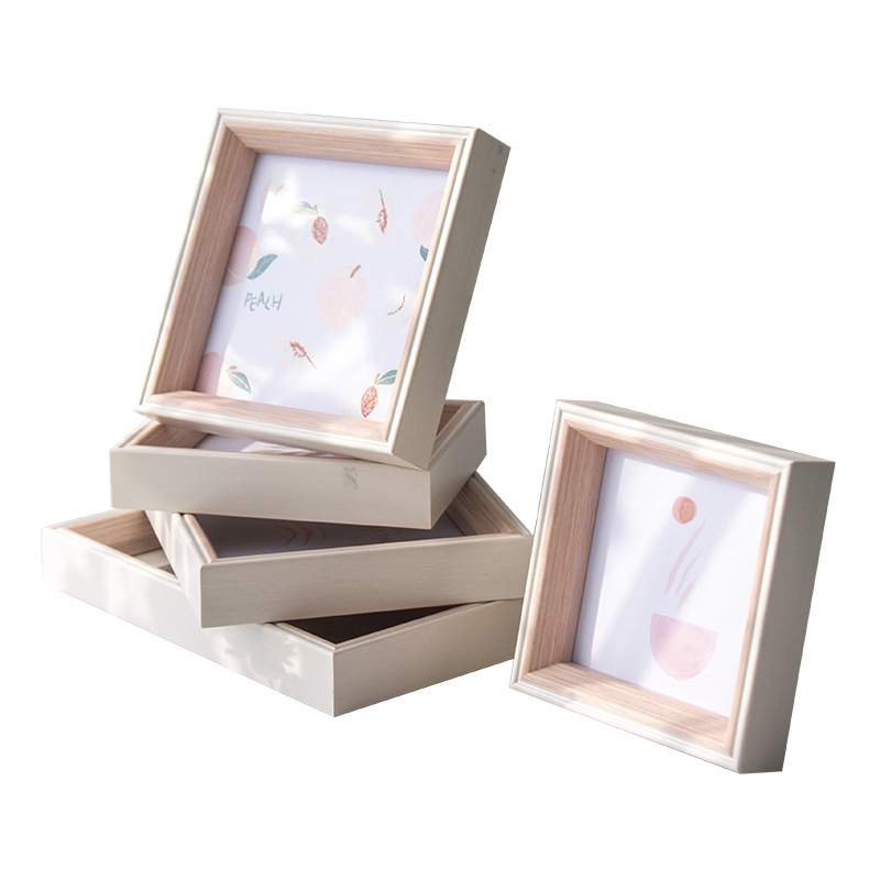 Simple Nordic photo frame square plastic photo frame 6-inch 7-inch bedroom living room wedding photo wash photo frame