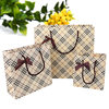 Hand-Held Gift Bag Paper Bag Handbag Gift Packaging Bag Clothing Bag Flesh-Colored Plaid Bag Gift Packaging