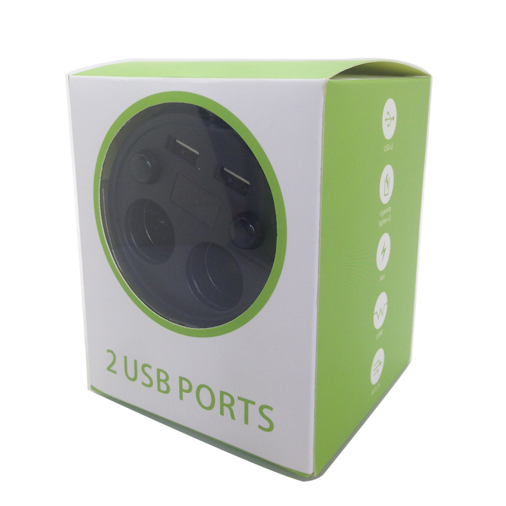 Dual Port One to Four Creative Car Charger Cup 5V3.1A Car Mobile Phone Charger Dual USB Digital Display Car Charger