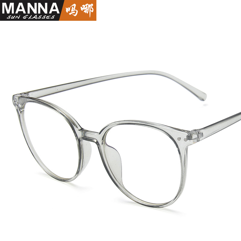 Anti-Blue Light Korean Style Retro Round Frame Flat Mirror Retro Midin Natural Small Fresh Glasses Frame Light Fashionable Frame