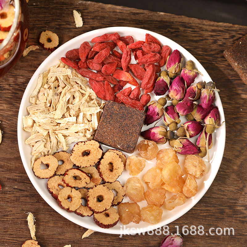 brown sugar ginger jujube tea 500g black sugar ginger tea goddess big aunt red jujube longan medlar health tea series generation