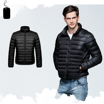 2025 New Lightweight down Jacket for Men, Men's Stand-Up Collar Short White Duck down Jacket, Warm Outerwear Wholesale