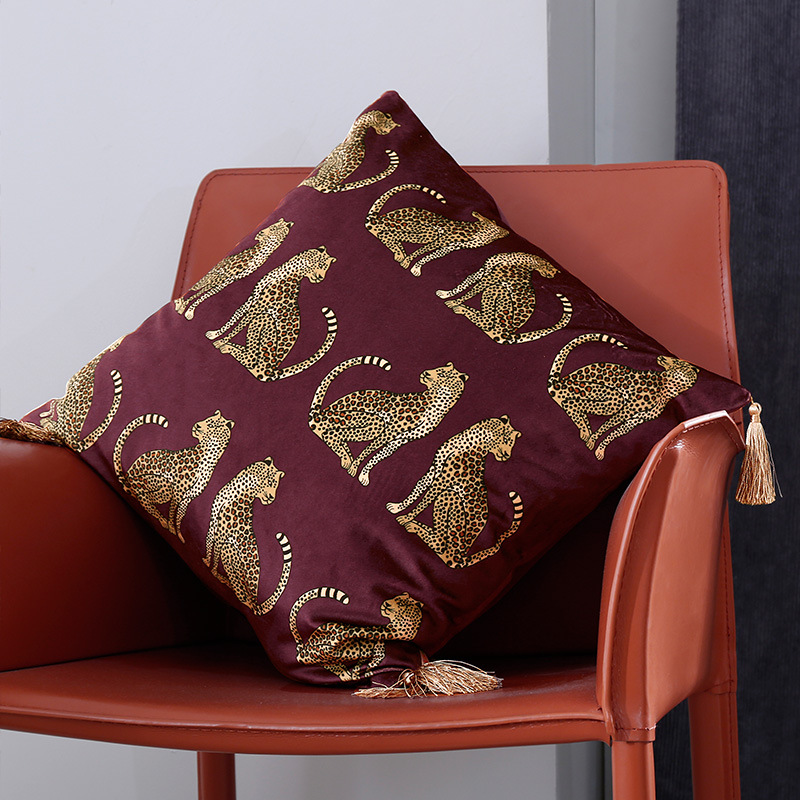 Factory in stock wholesale pillow case digital printing tassel sofa cushion pillow cross-border supply