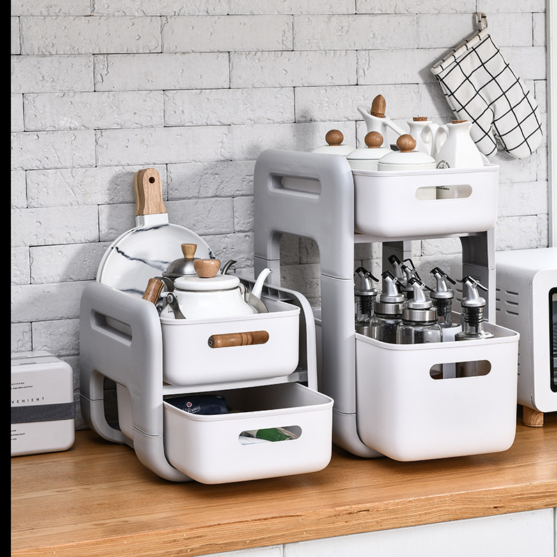 A new product storage rack floor multi-layer storage rack movable trolley multi-function storage rack