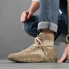 Autumn and Winter genuine leather Martin boots men's British Style Korean style versatile high-top ankle boots men's desert boots work shoes Outdoor