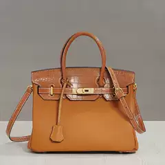 New Arrival Casual Fashion Top-Grain Leather Crocodile-Embossed Tote Bag Large Capacity Handbag