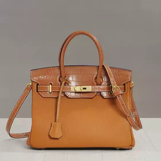New Arrival Casual Fashion Top-Grain Leather Crocodile-Embossed Tote Bag Large Capacity Handbag