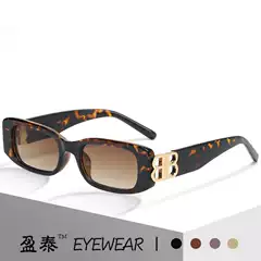 New B Family European and American Retro Small Frame Sunglasses Female Internet Celebrity Street Photography Square Sunglasses Cross-Border Versatile Sunglasses