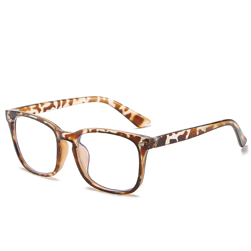 Plain glasses blue light computer goggles retro frame women's Square 3+2 hinge frame anti-blue light glasses