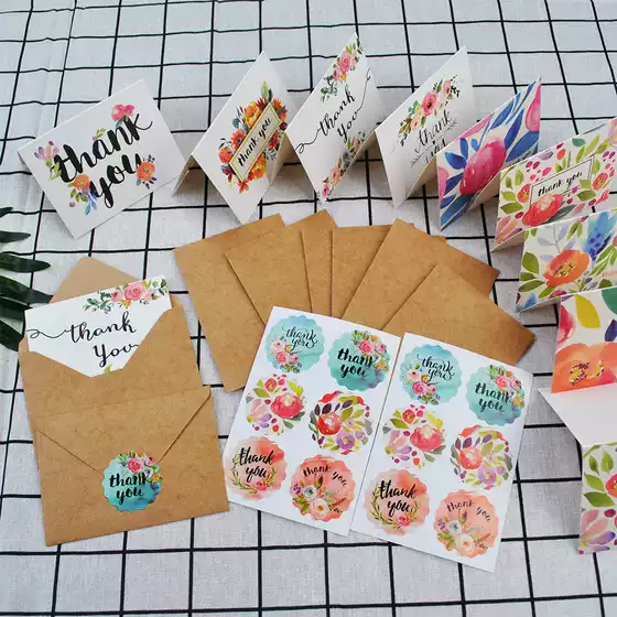 Cross-border Amazon Thank You Cards, Baking & Floral Simple European Style, 8 Sets of Thank You Greeting Cards