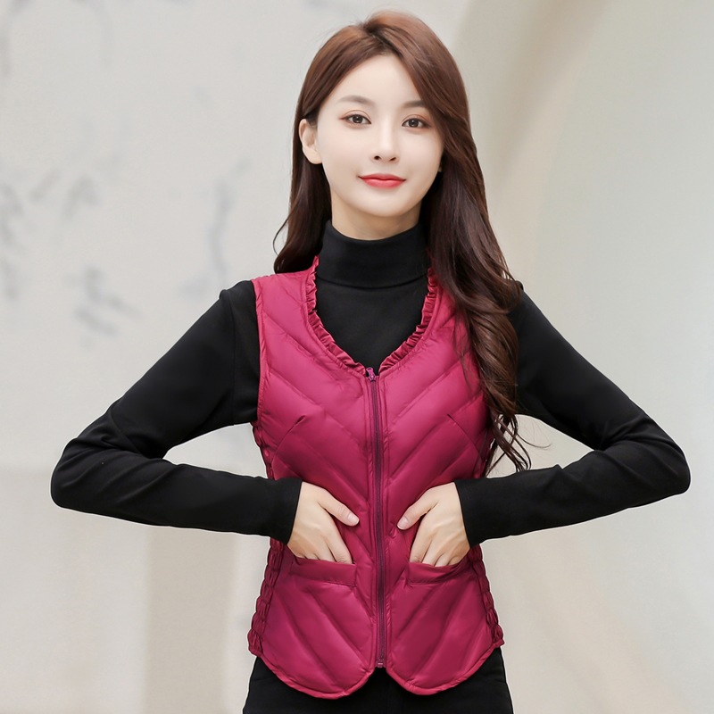 2025 Autumn and Winter New Women's Vest Lightweight Slim down Vest Women's Korean Style Inner Vest Seamless down Liner