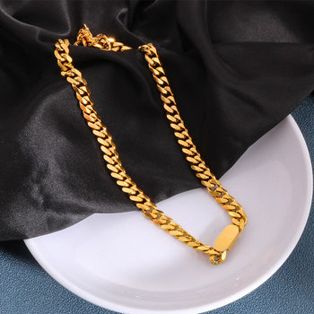 European and American Hip-Hop Street Heavy-Duty Thick Chain Titanium Steel Necklace Minimalist Style Exaggerated Gold Clavicle Chain Versatile Choker