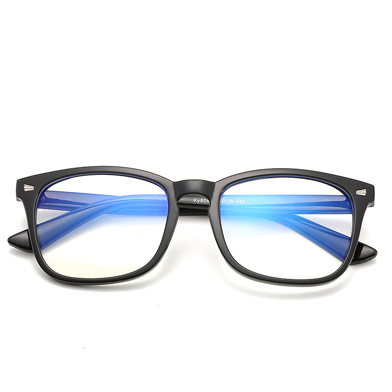 Plain glasses blue light computer goggles retro frame women's Square 3+2 hinge frame anti-blue light glasses