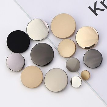 Metal Flat Button Fashion Coat Trenchcoat Suit Shirt Buttons Exquisite Mirror Decoration High Foot Hand Stitched Buttons