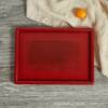 Wholesale Creative Wooden Patch Tray Red and Black Long Square Tray Tea Tray Fruit Tray Hotel Restaurant Wooden Tableware Dinner Tray