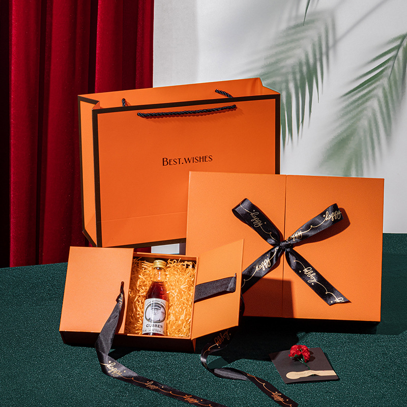 Spot gift box lipstick cosmetics perfume packaging box split gift box double door birthday gift box