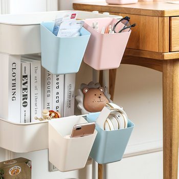 Wall Hanging Storage Box Plastic Storage Basket Household Trolley Small Hanging Basket Dormitory Bedside Storage Rack Kitchen Storage Basket