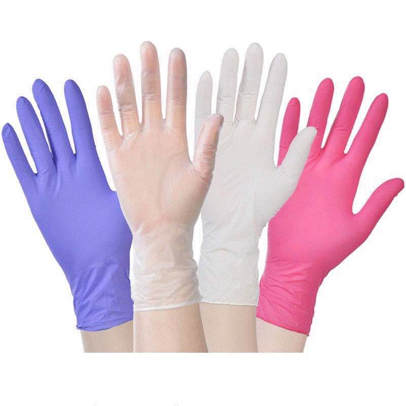 PVC disposable gloves catering kitchen beauty gloves thickened transparent rubber industrial protective gloves labor protection