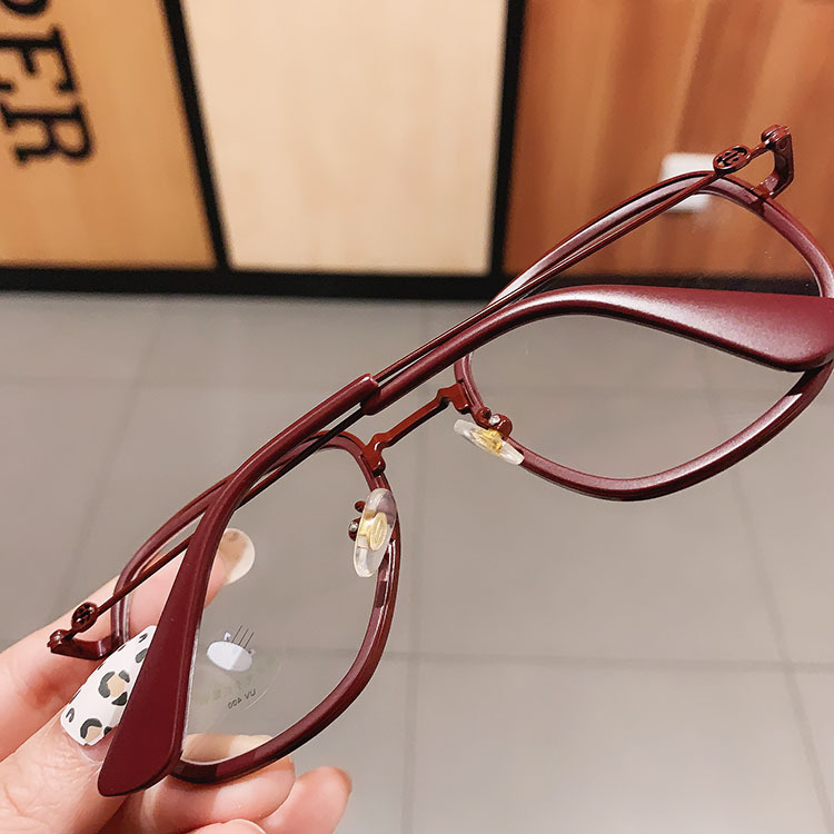 Internet celebrity red G home same myopia glasses frosted trendy popular fashion plain face photo show face small glasses frame