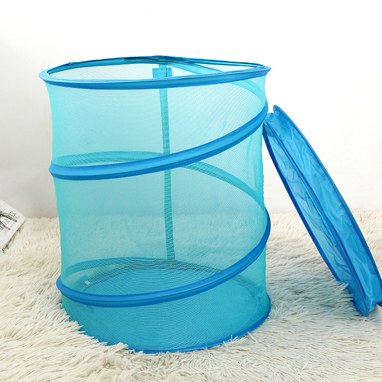 Large cartoon dirty clothes washing grid breathable foldable flat lid storage basket laundry basket wholesale