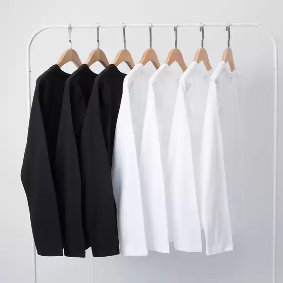 Export Japan 220g heavy cotton cotton long sleeve T-shirt loose men's and women's solid color base shirt tide casual sweater